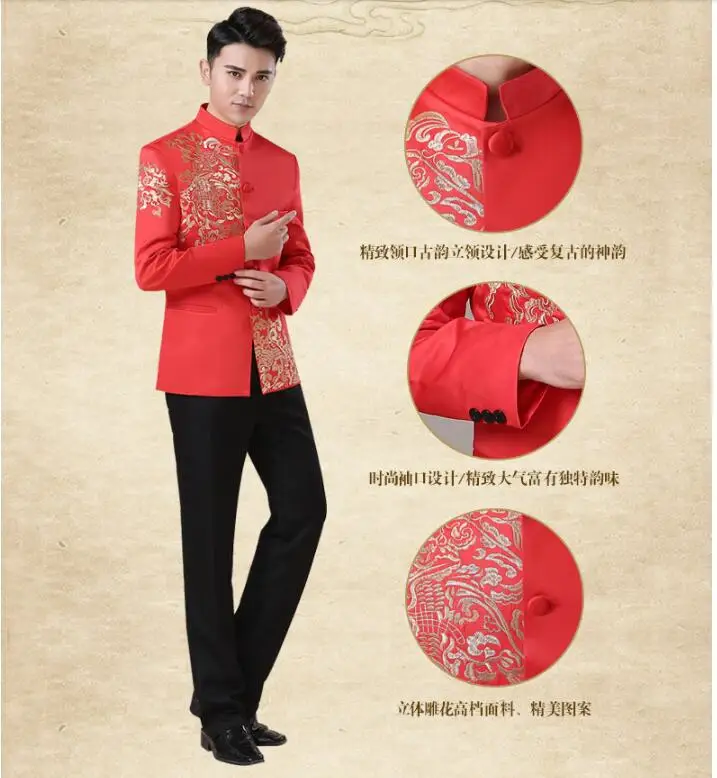Новая мода классический стиль мужчины Феникс шоу кимоно мужчины cheongsam Тан винтажная одежда куртка