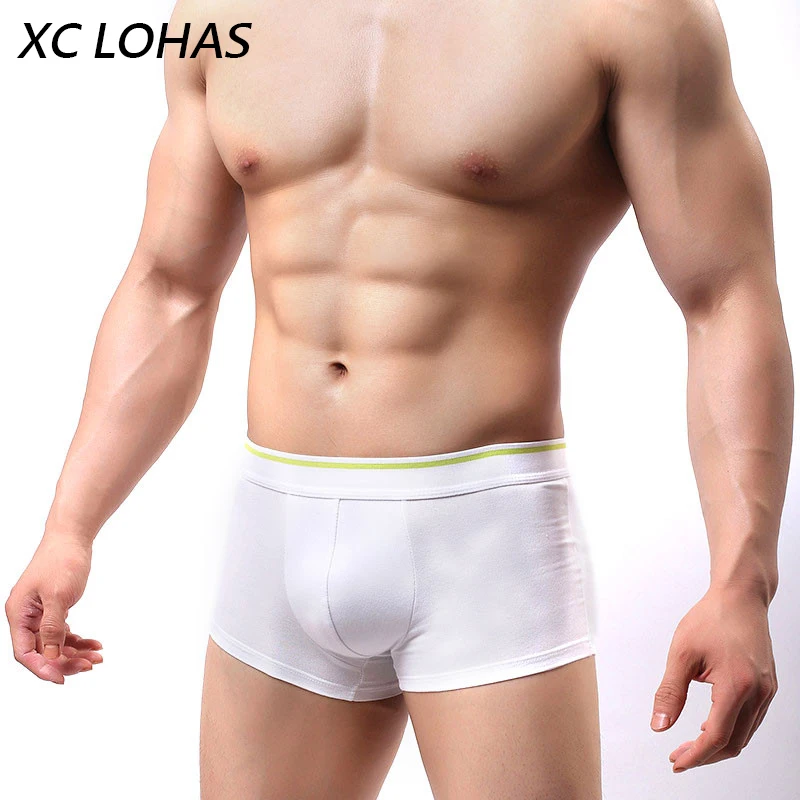 Сексуальное хлопковое Мужское нижнее белье боксеры дышащие Брендовые мужские