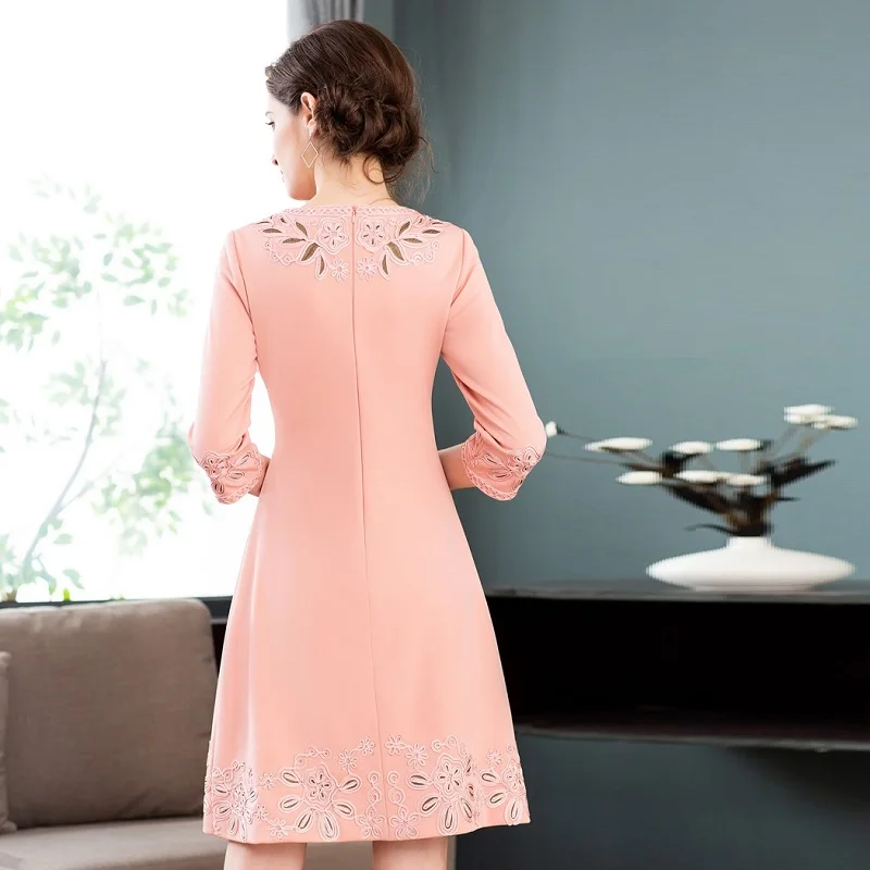 Красное розовое платье Модные Вечерние Платья Vestidos De Festa женское платье с вышивкой и аппликацией дамское тонкое приталенное платье А-силуэта плюс размер