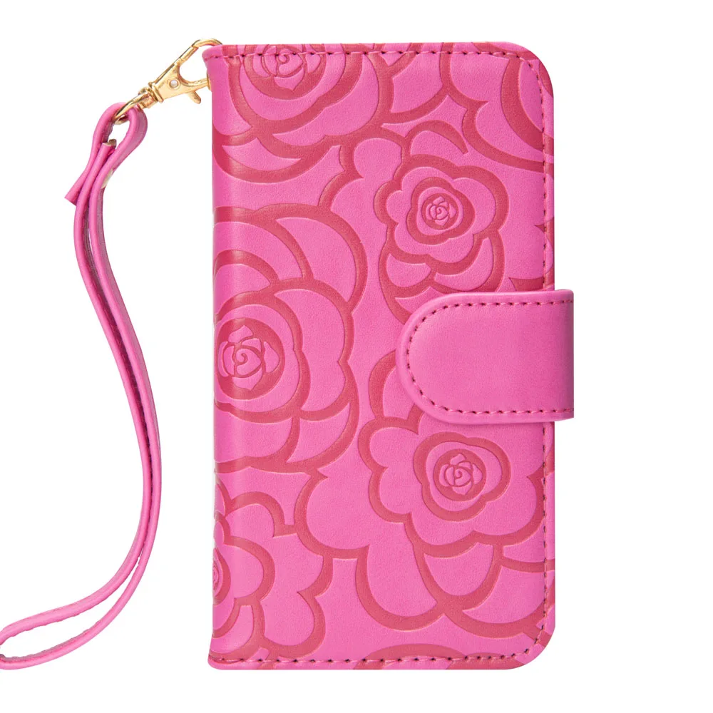 rose red Кожаный бумажник флип-чехол для iPhone 11 Pro X XS Max 3D Camellia чехол для телефона для samsung Note 10 S8 Plus Book Card Solt сумка - Цвет: rose red