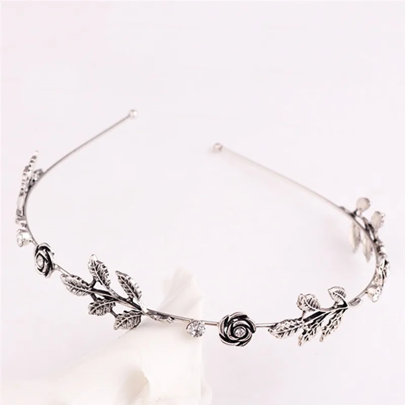 IMIXLOT золото/серебро Цвет металлический ободок с листьями женские элегантные