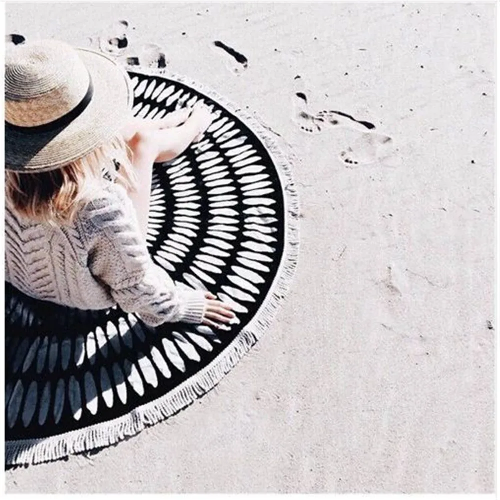 2017 Новая мода пляжные Круглый Полотенце с большой кисточкой банное полотенце