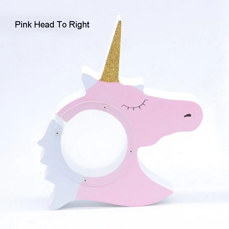 Pink Head To Right Прекрасный единорог Копилка коробка для денег и монет хранения домашнего декора - Цвет: Pink Head To Right