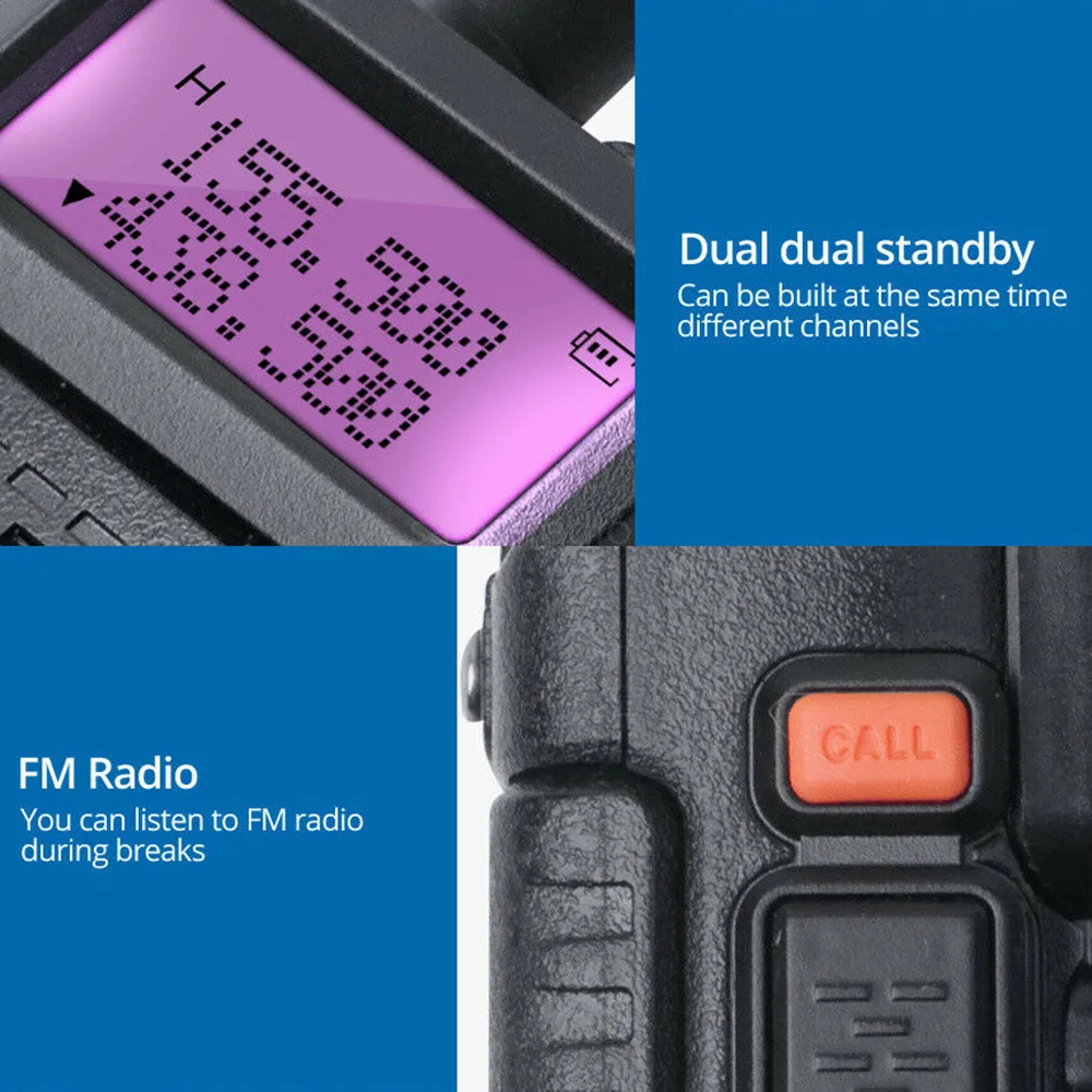 10pcs baofeng uv 5r 8w walkie talkie triple power 841 watts vhf uhf dual band uv5r portable two way radio free global shipping