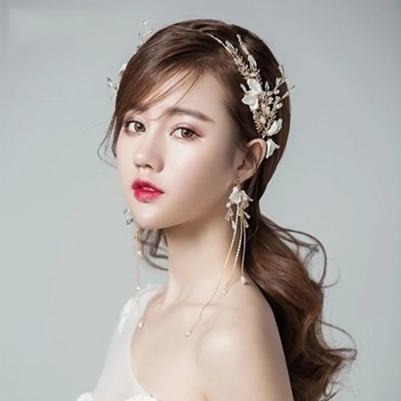 Свадебная тиара корона золотые повязки для волос набор аксессуаров Хрустальный