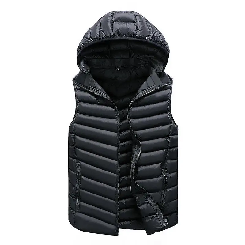 Lusumily, женский, плюс размер, 4XL, с капюшоном, утолщенный, ультра, светильник, жилет, женский, более размера d, зима, весна, теплый, пуховик, парка, Женское пальто - Цвет: Black
