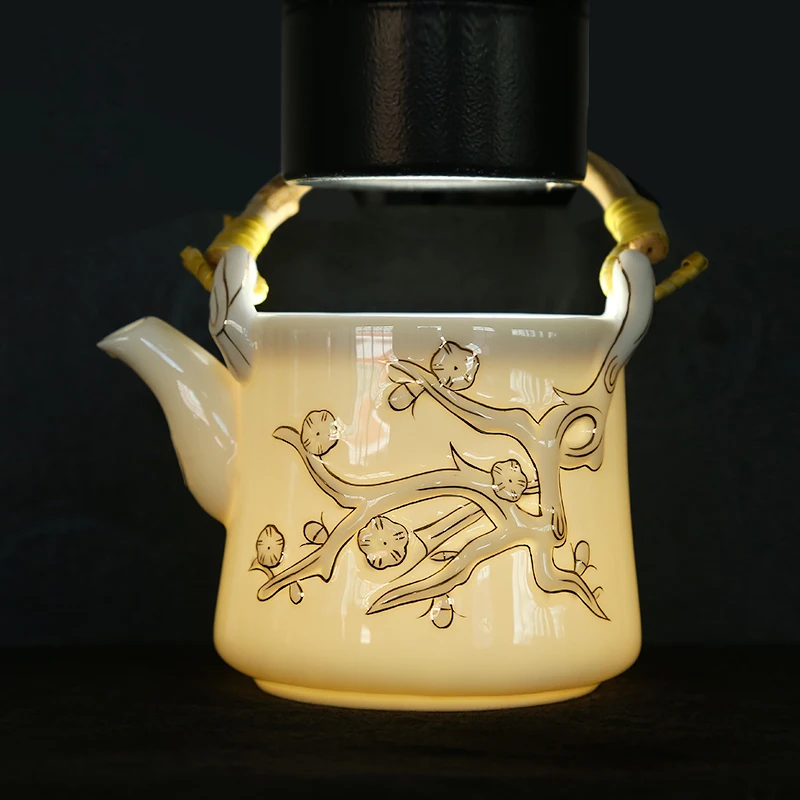 500 мл большой емкости японский стиль балка чайный горшок Слива пуэр керамическая