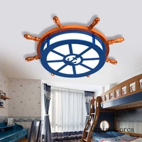 american creative cartoon boat rudder ceiling lamp bedroom child room light mediterranean individuality sail led ceiling lamp