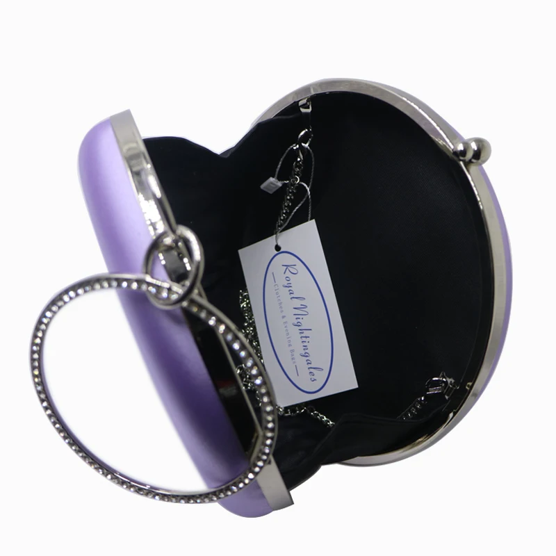 Королевские ночные круглая жесткая коробка клатч Шелковый Атласный вечерний