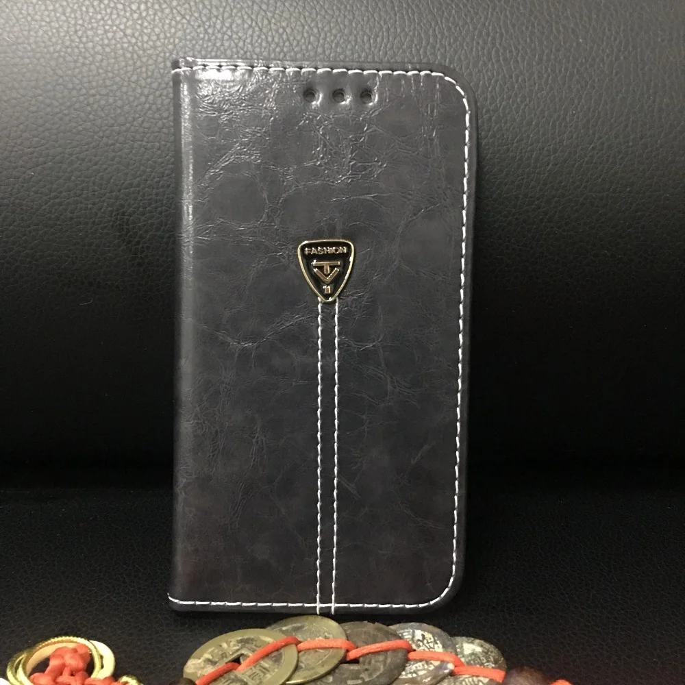 Черный Винтаж бумажник чехол для Bluboo Xtouch X500 5,0 дюймов из искусственной кожи в стиле ретро чехол с откидной крышкой Магнитный модные чехлы с откидной подставкой ремешком - Цвет: Черный