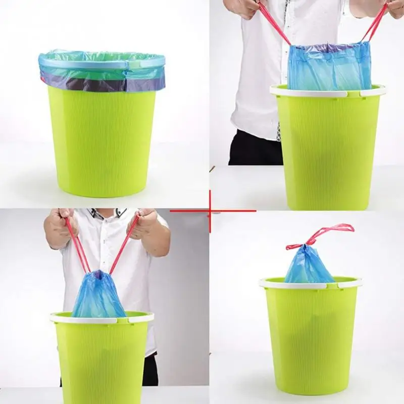 1 рулон прочный утолщенный пластиковый мешок Авто Drawstring для мусора 20л 15 пакет