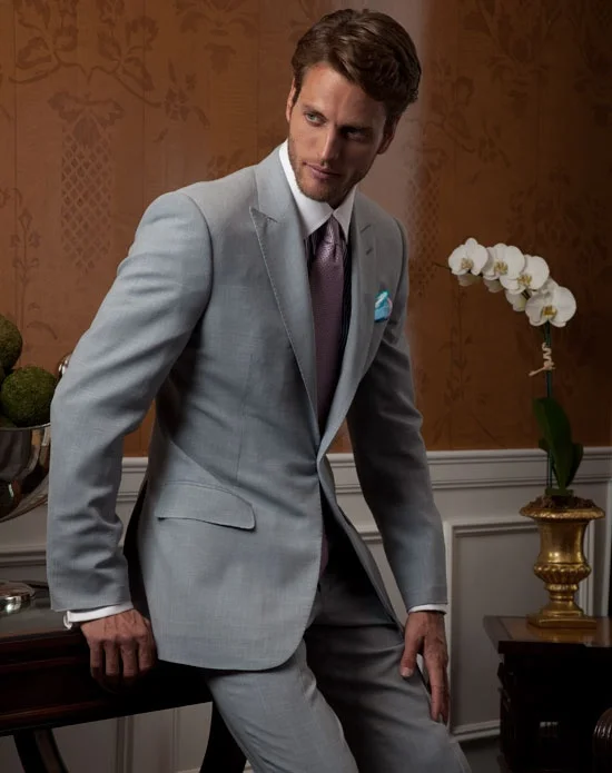2017 последние конструкции пальто брюки серые Формальные Slim Fit мужской костюм