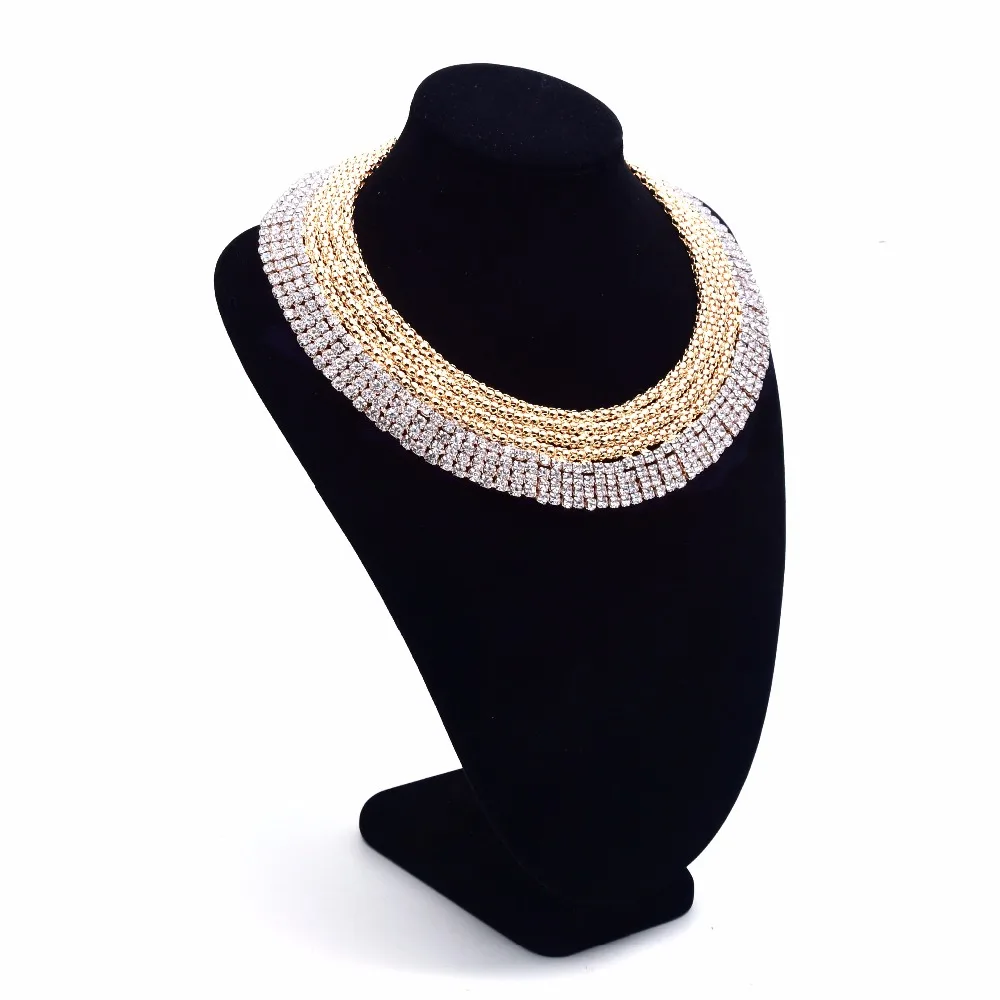 Aaacgyc A016 Jewelry Цепочки и ожерелья 8 слоев золотого цвета со стразами украшения