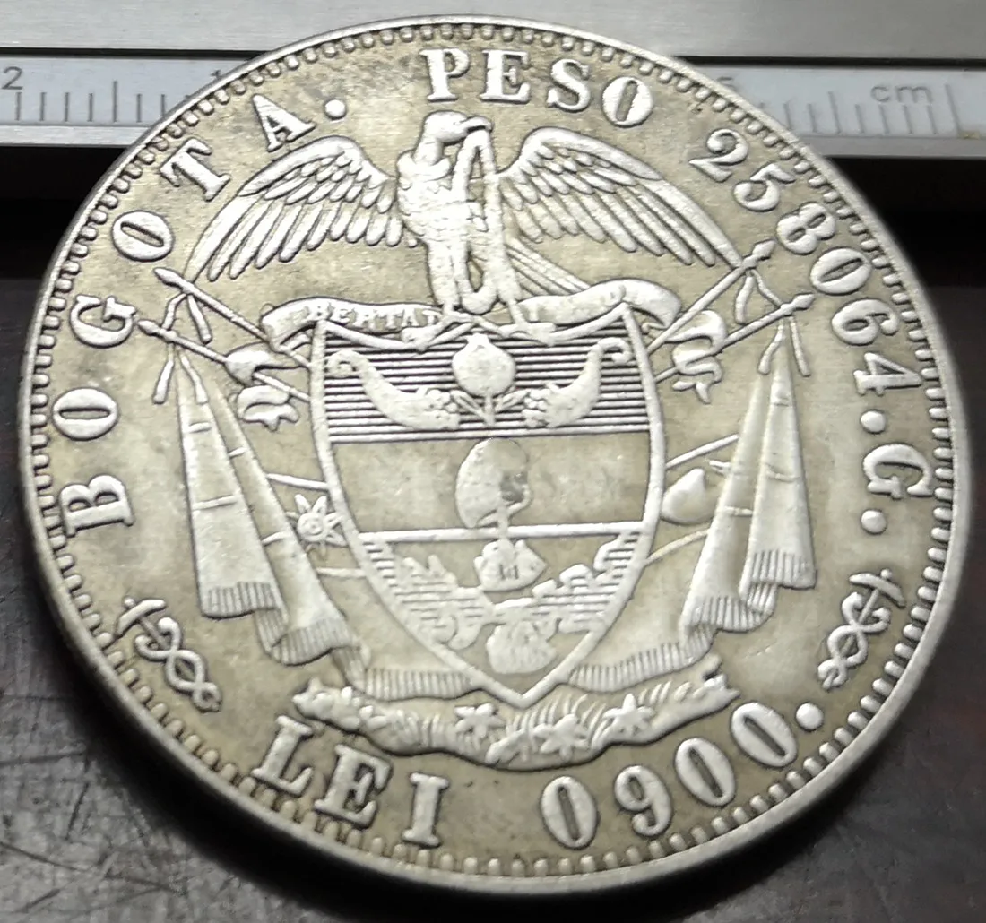 1847 Colombia 16 Pesos медный узор strike Республика Нуэва Гранада копия монет|Безвалютные