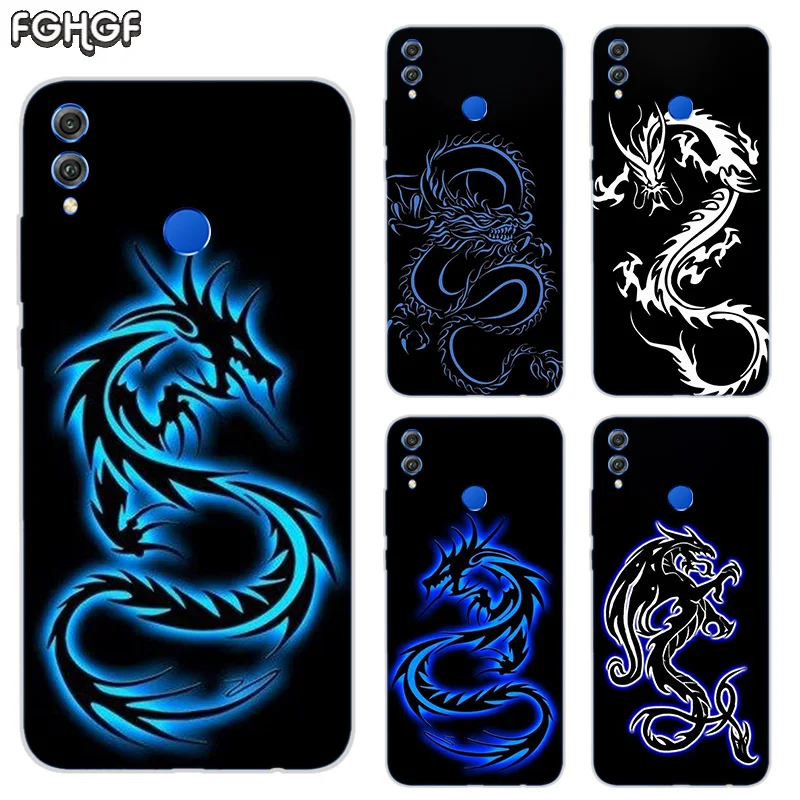 Красивый рисунок дракона матовый мягкий с рисунком из ТПУ чехол для Huawei Honor V20 8X 7 8