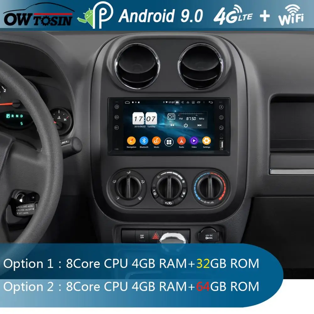 Автомобильный DVD-плеер 7 дюймов IPS 1024*600 8Core 4G + 64G Android 9 0 для Jeep Chrysler Sebring 300C Cirrus Aspen