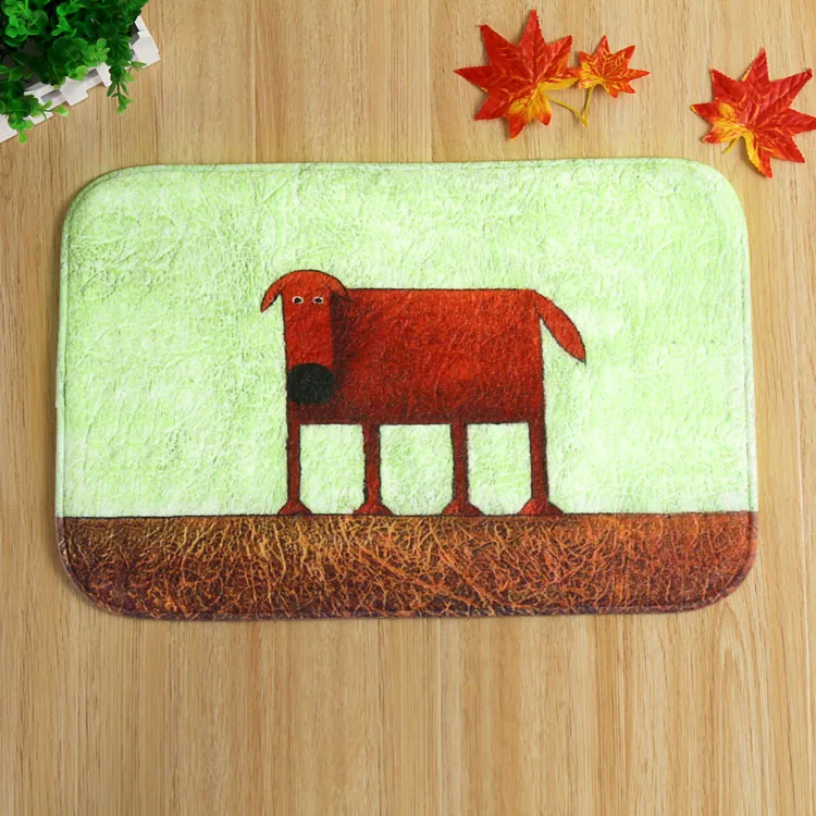 Красная собачка перед нескользящими ковриками для спальни и дома новейший
