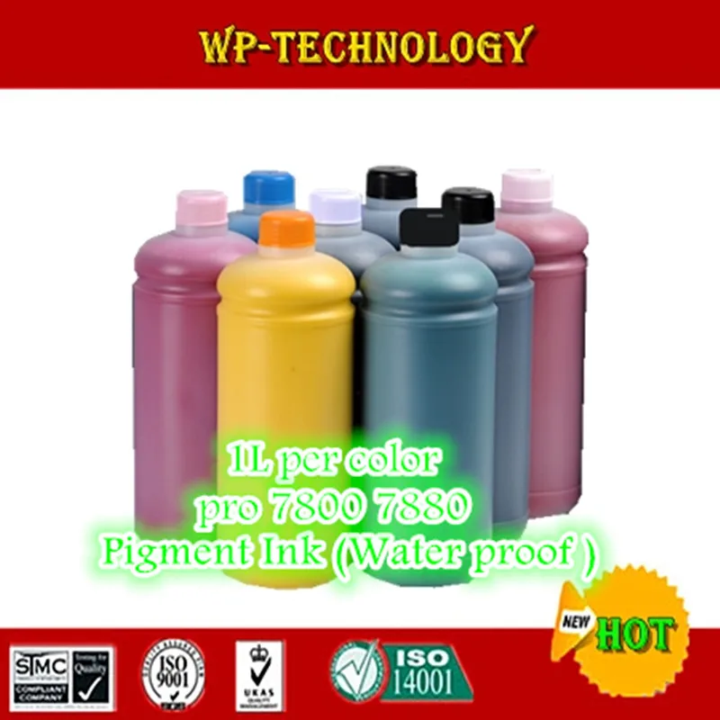 

8pcs Pigment ink suit for EPSON pro 7800 7880 7880C series printer ,1000mL per color , 8L total Quality water proof ink.