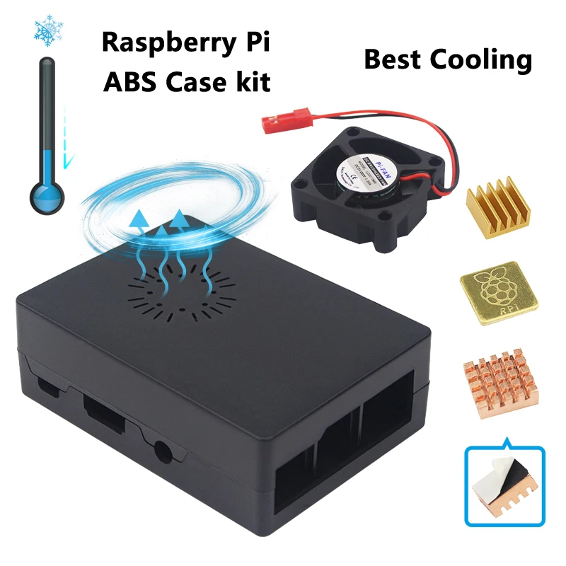 Для Raspberry Pi 3 чехол ABS чехол Корпус с охлаждающим вентилятором кулер Hest раковина радиатор для Raspberry Pi 3 Model B 3B Plus 2B