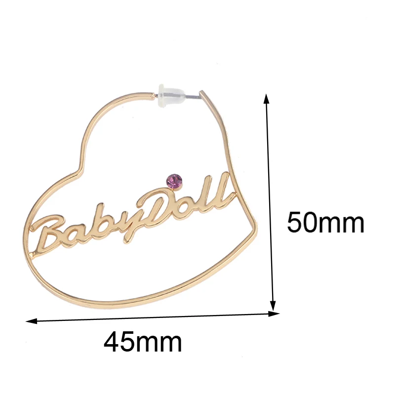 Женские серьги кольца в форме сердца Duoying стиле бохо с золотым именем и надписью