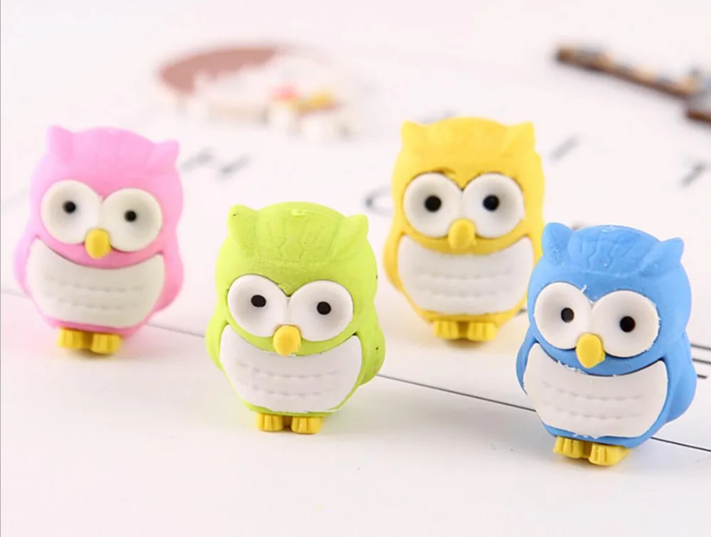 Креативный 3D карандаш в виде совы ластик для школы резиновый художественного