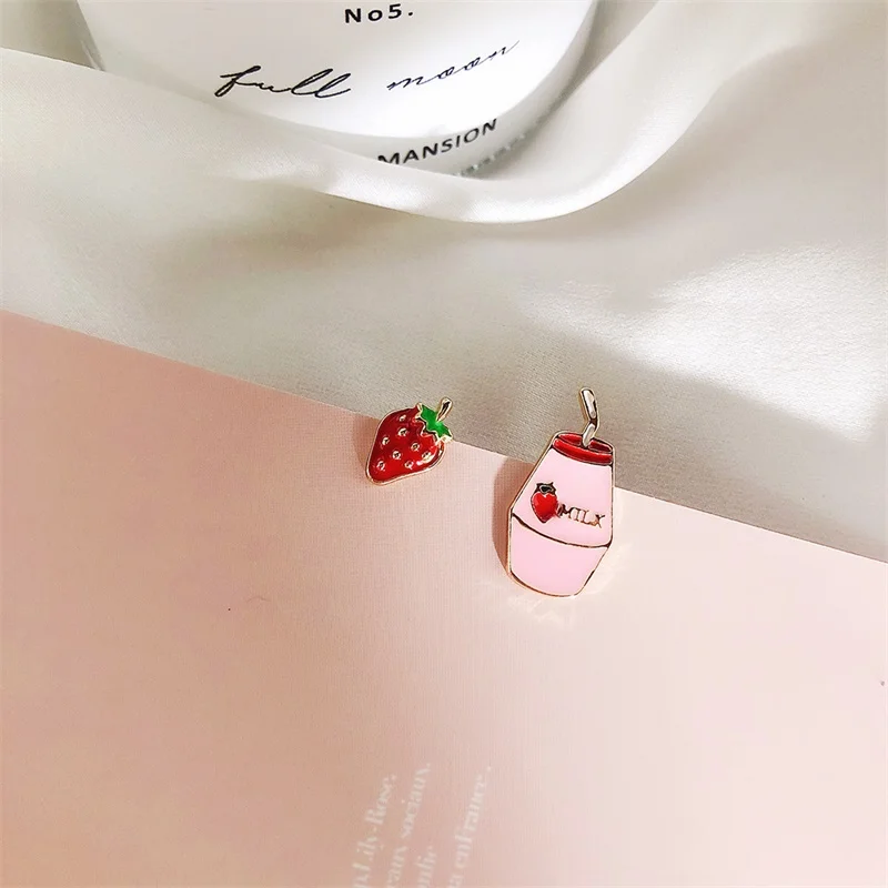 Корейские модные креативные Асимметричные маленькие серьги гвоздики с