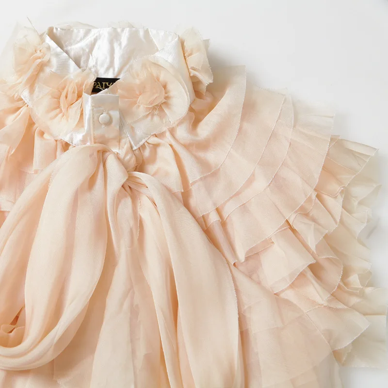 Подиумная женская блузка сексуальная перспективная шифоновая летняя рубашка в