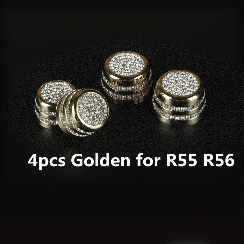 Golden for R55 R56 4 шт. металлический автомобильный освежитель воздуха на выходе регулировочная ручка крышка с кристаллами для Mini Cooper R55 R56 R60 R61 F54 F55 F56 интерьер стиль - Название цвета: Golden for R55 R56