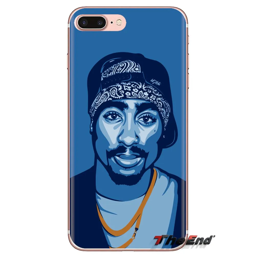 For Samsung Galaxy S3 S4 S5 Mini S6 S7 Edge S8 S9 S10 Plus Note 3 4 5 8 9 2Pac Tupac Amaru Shakur Art TPU Transparent Skin Cover |