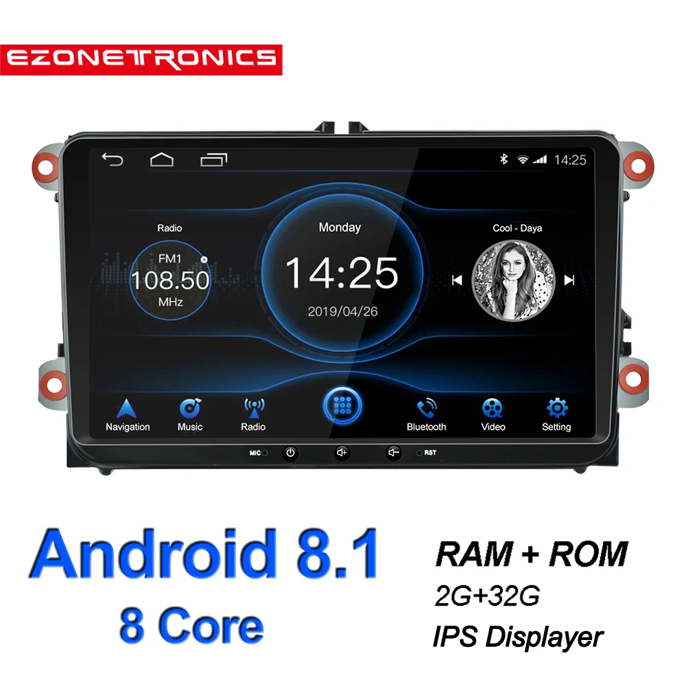 RM-ZPVW93-2G32-IV Android 8,1 для VW Passat Golf MK5 MK6 Jetta T5 EOS POLO автомобильный Стерео Авторадио Восьмиядерный 9 дюймов ips экран сенсорный gps Bluetooth - Цвет: RM-ZPVW93-2G32-IV