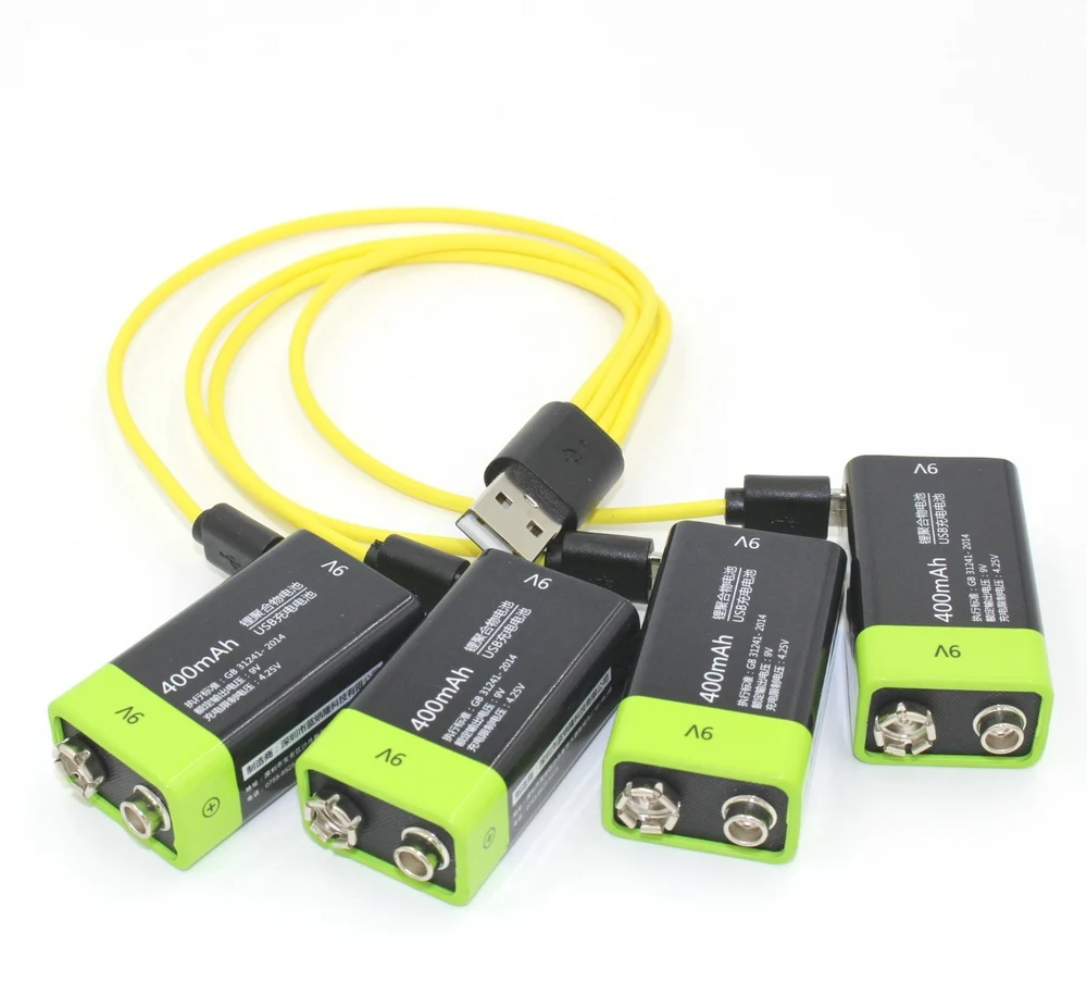 Перезаряжаемая литий полимерная батарея ZNTER S19 с USB 9 В 400 мАч аккумулятор ру для