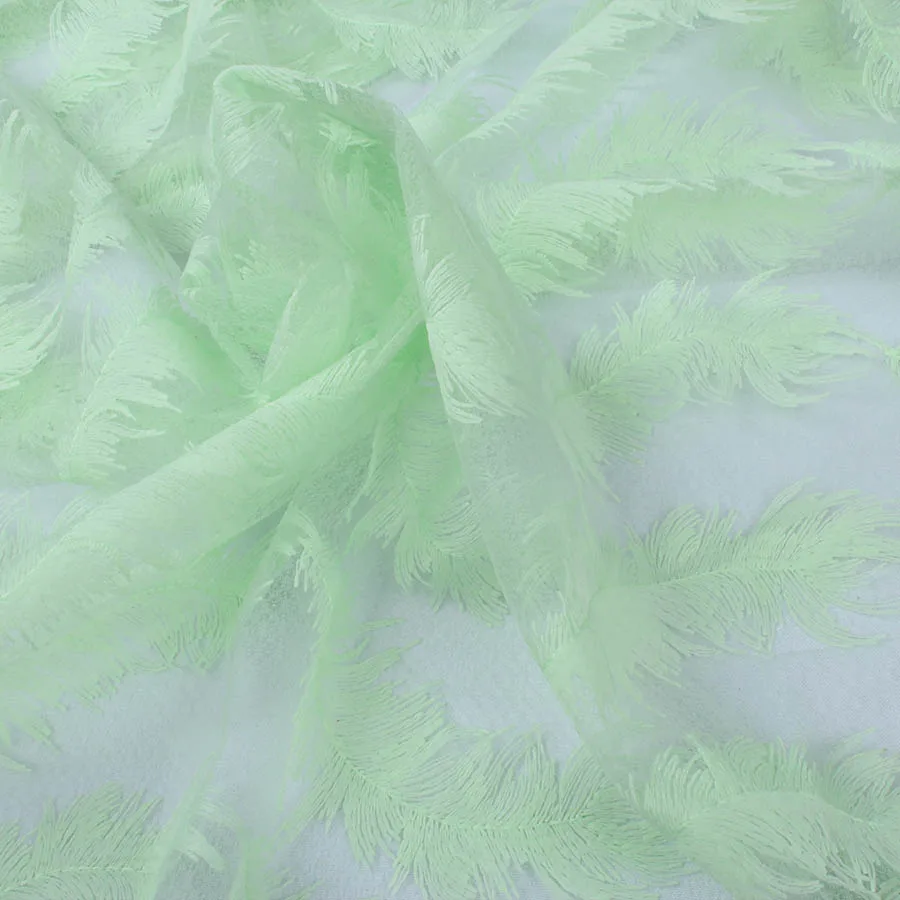 Light Green 1 ярд Марля швейцарская вуаль кружева перо вышитый тюль чистая кружевная ткань Diy материал для изготовления одежды - Цвет: Light Green