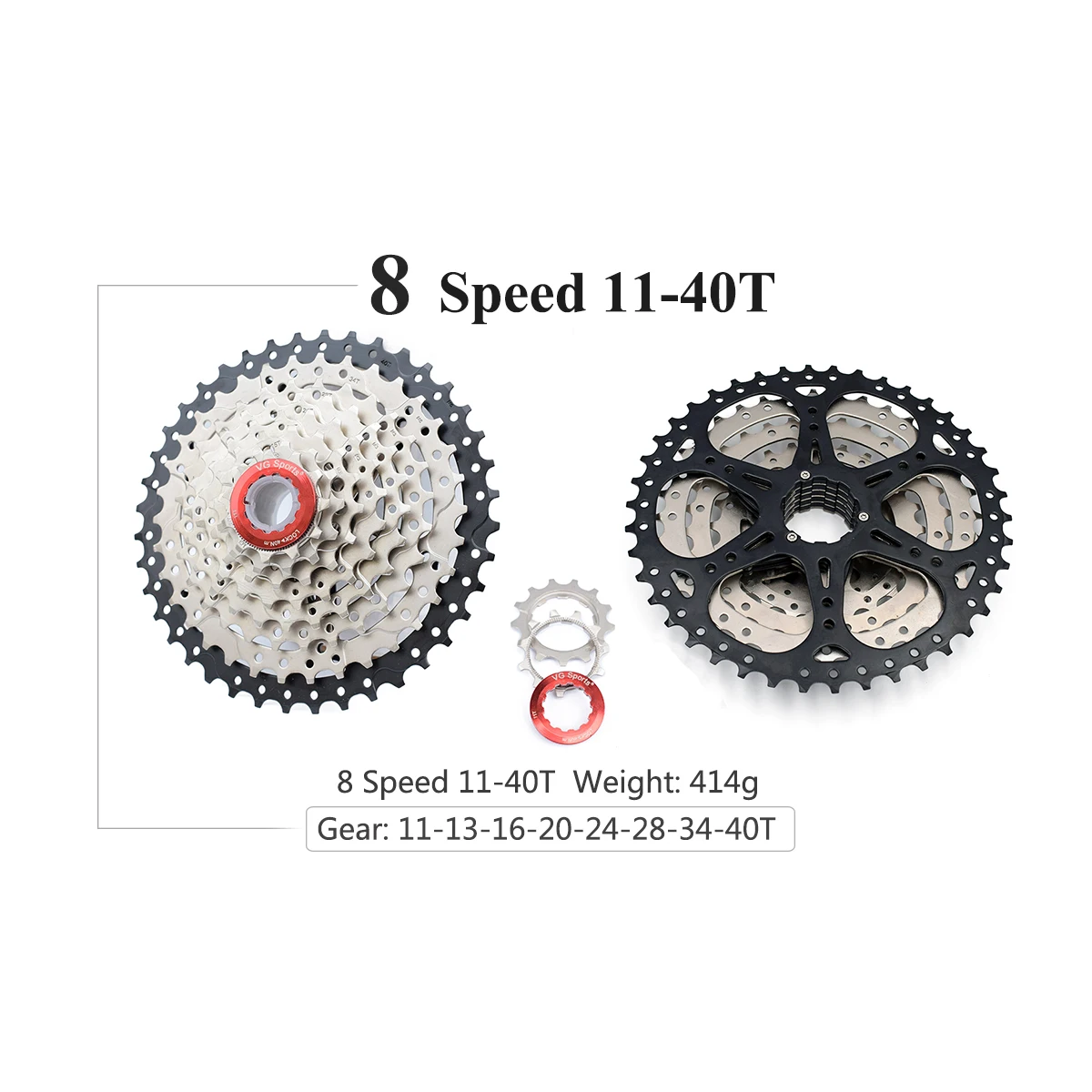 freewheel 8S 11-40T VG sports 8 speed 11-42T 40T 36T MTB кассета велосипедная Звездочка свободного хода cdg 8S горный велосипед свободного хода 34T 32T Сверхлегкий 441g - Цвет: freewheel 8S 11-40T