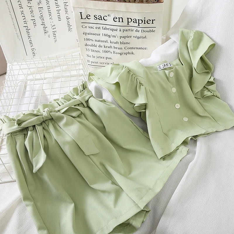 Женский комплект из 2 предметов топ с круглым вырезом и коротким