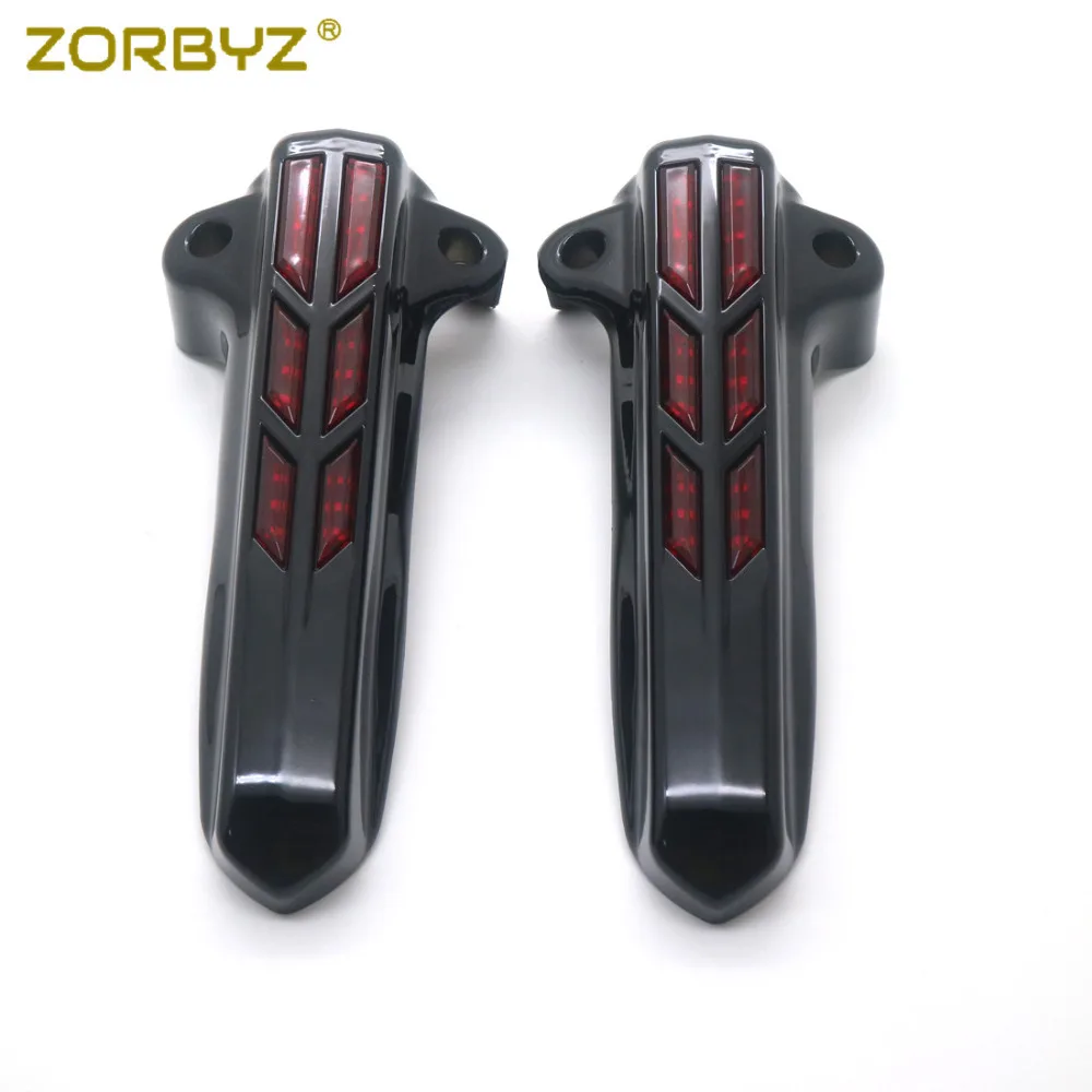 ZORBYZ 1 пара черный светодиодный свет передняя вилка Нижняя нога Чехлы Чехол для