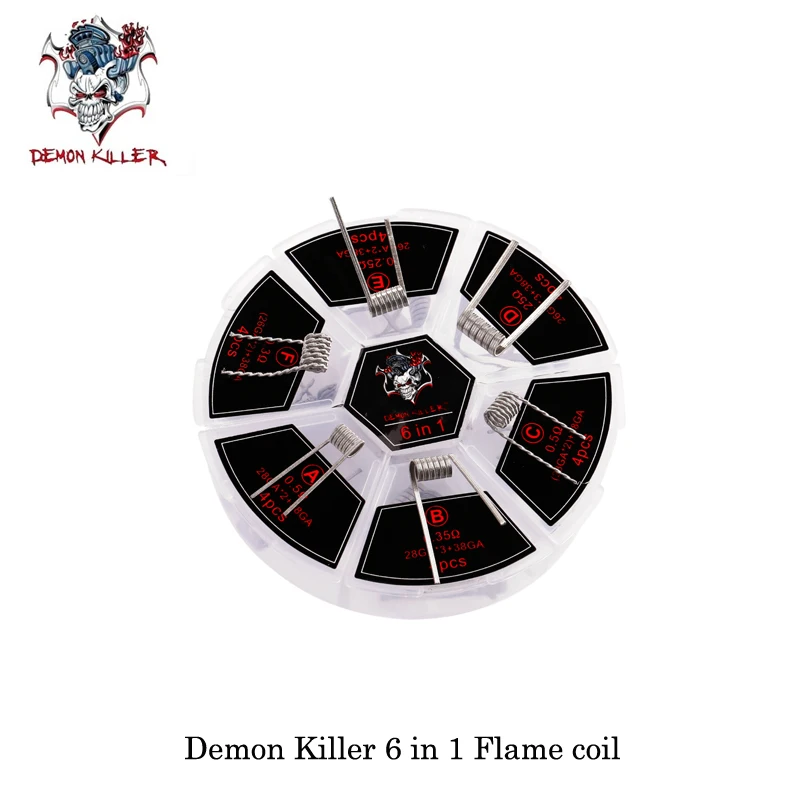 (24 шт./лот) elektronik sigara Vape Demon Killer Ni80/SS316 6 в 1 Катушка пламени для RTA RDA RDTA Tank Atomier