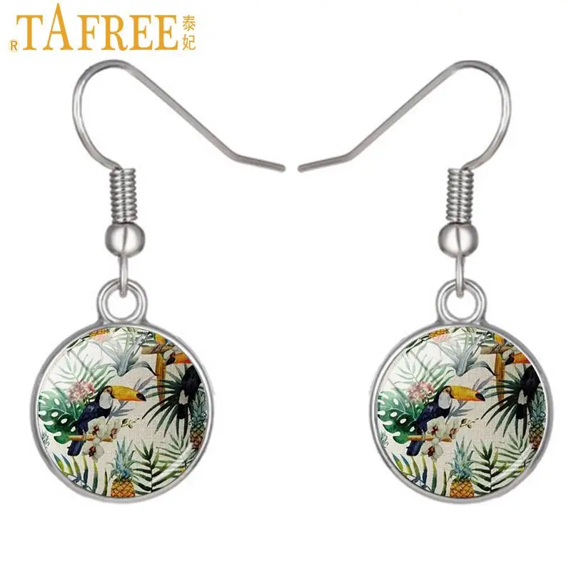Серьги-подвески TAFREE с изображением цветка Жизни дерева птицы прекрасные фото