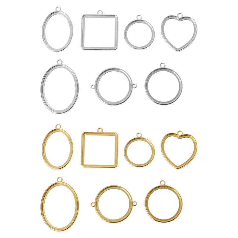 10 шт прессованный цветок пустая рамка кулон полые открытый ободок амулеты