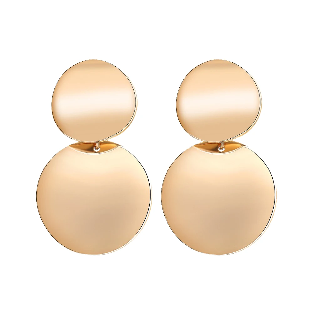 Gold 2136 Новые Модные специальные гладкие круглые металлические черные серьги-гвоздики очаровательные трендовые глянцевые массивные серьги для женщин ювелирные изделия EK2145 - Окраска металла: Gold 2136