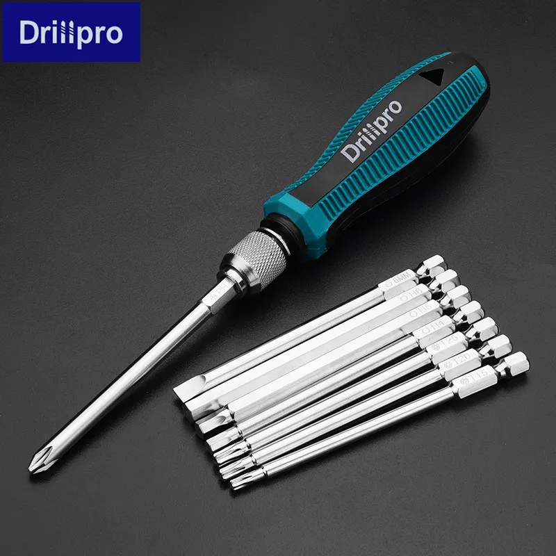 Набор прецизионных отверток Drillpro 9 шт. в 1 многофункциональные Биты отвертки