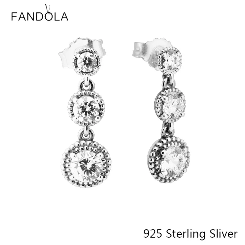 

CKK 925 Sterling Silver Eternal Elegance Drop Earrings For Women Original Jewelry Making Anniversary Gift