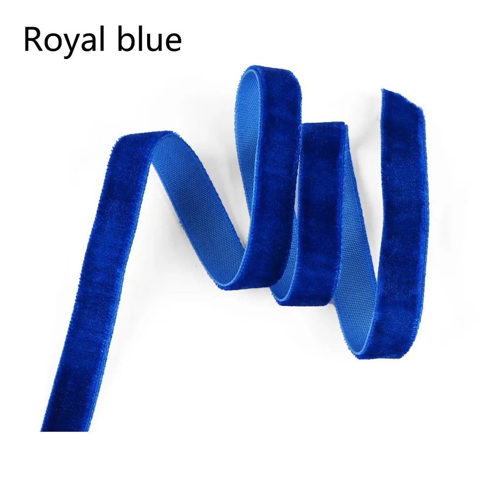 Royal blue Цветная лента для заворачивания подарка ручной работы 5 ярдов банты для волос 3/"(10 мм) бархатная лента украшение для свадебной вечеринки DIY рождественская лента - Цвет: Royal blue