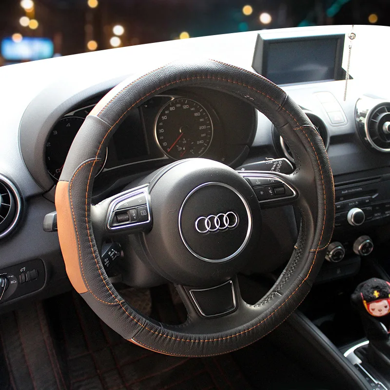 Спортивный чехол рулевого колеса автомобиля чехол для audi a3 a4 b8 a6 4 цвета