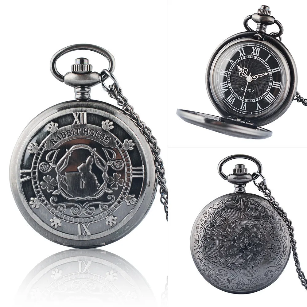 Карманные часы унисекс модные гладкие механические скелетоны в стиле ретро из