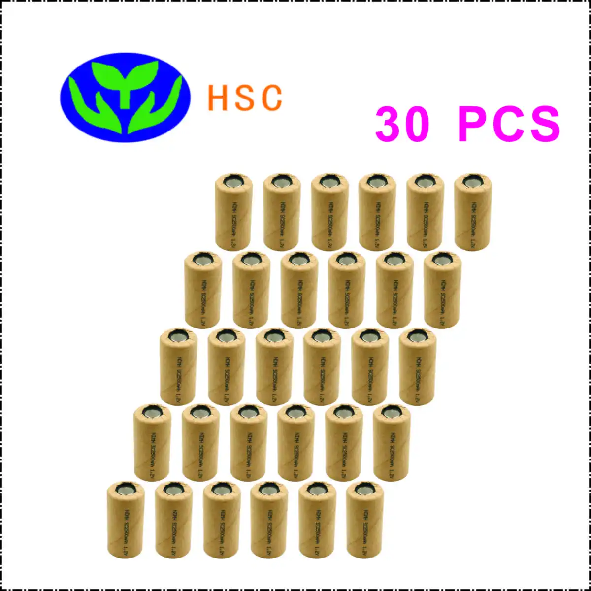 SC2500-30 SC2500mAh 1,2 V перезаряжаемая NiMh батарея, высокая скорость разряда 10C для батареи электроинструмента - Цвет: SC2500-30