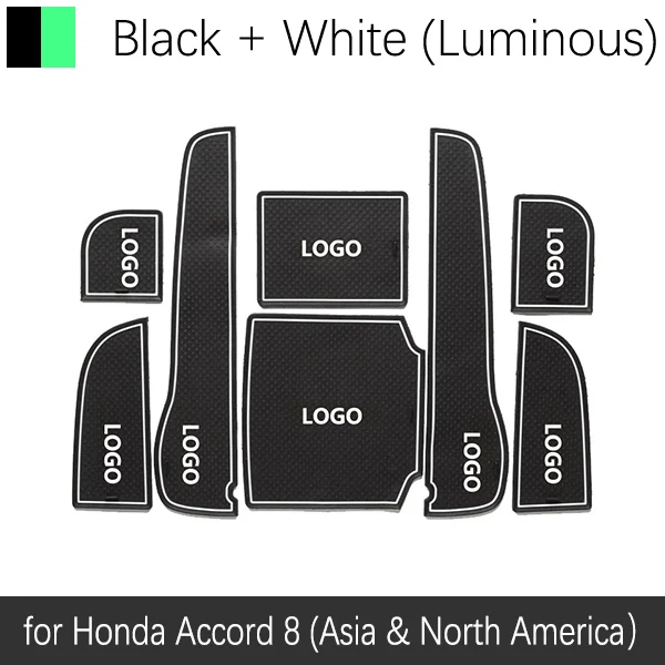 Противоскользящие резиновые ворота слот чашки коврик для Honda Accord 2008-2010 10X2018- Civic 8 2006-2011 10- аксессуары - Название цвета: White Accord 08-12