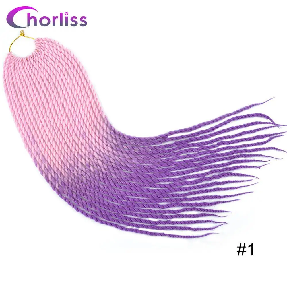 Chorliss, 24 дюйма, мягкие, вязанные крючком косички, черный, коричневый, синтетические волосы, косички, Сенегальские, крученые, канекалон, наращивание волос, мятный, зеленый - Цвет: #1