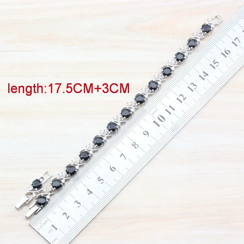 Уникальный волшебный черный браслет из циркония серебряного цвета модные