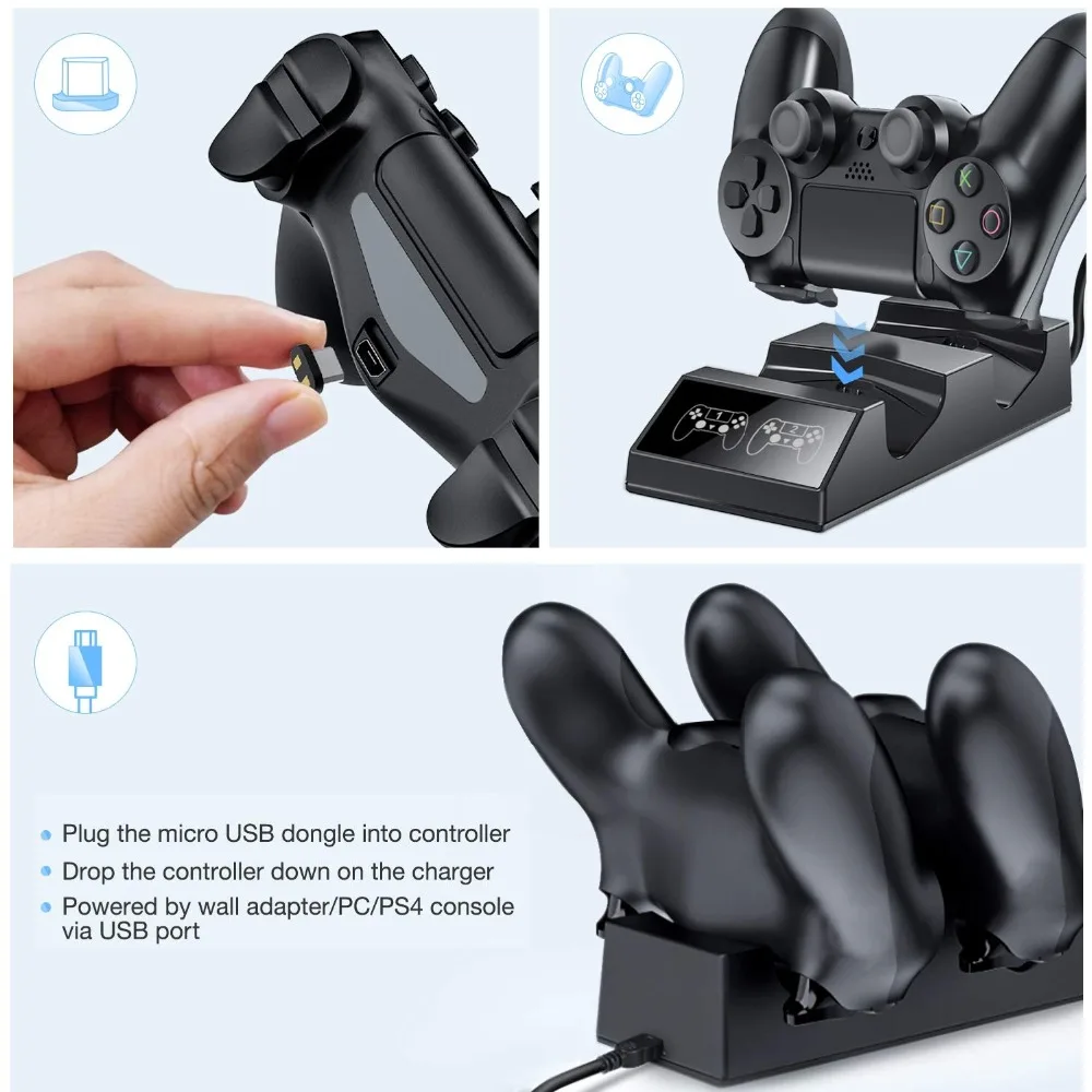 Зарядное устройство PS4/Pro/Slim для контроллеров зарядная док станция Dualshock 4 Games