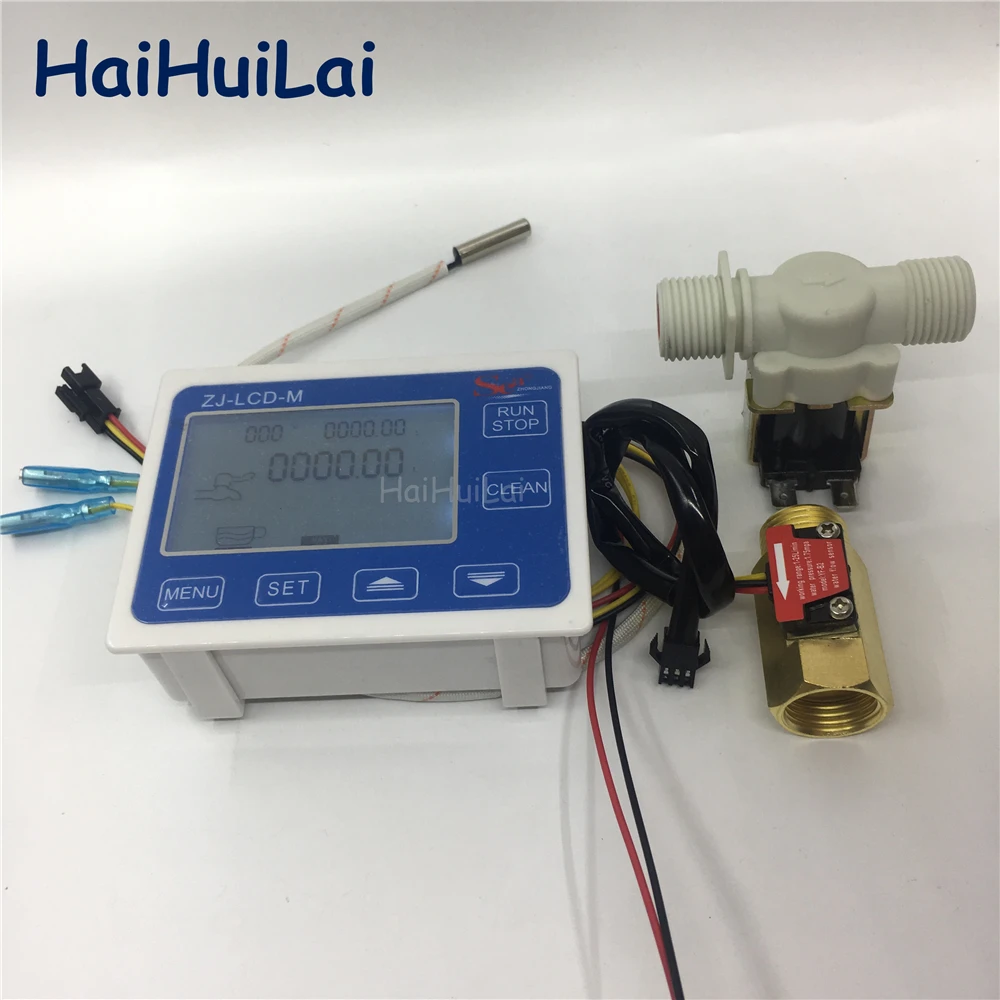 ZJ LCD M измерительный контроллер + датчик температуры 1/2 &quotДатчик потока клапан для